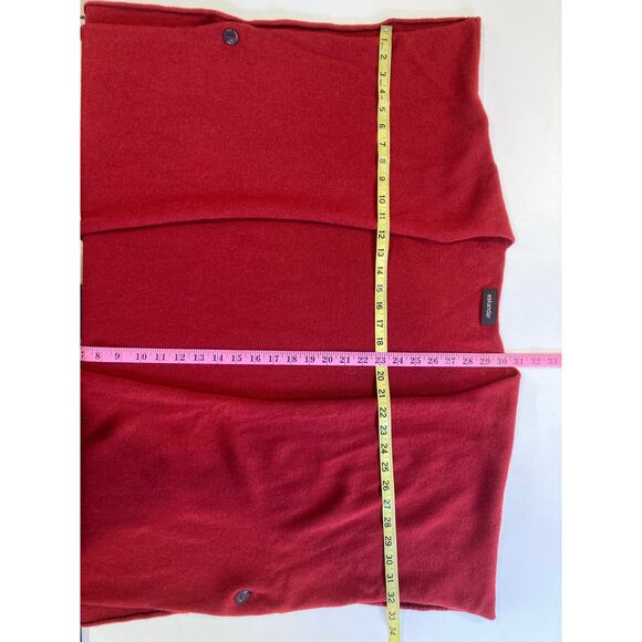 Eskandar Red Extrafine Wool Cashmere Tabard Cardigan Wrap Shawl Sweater OS - Picture 8 of 8